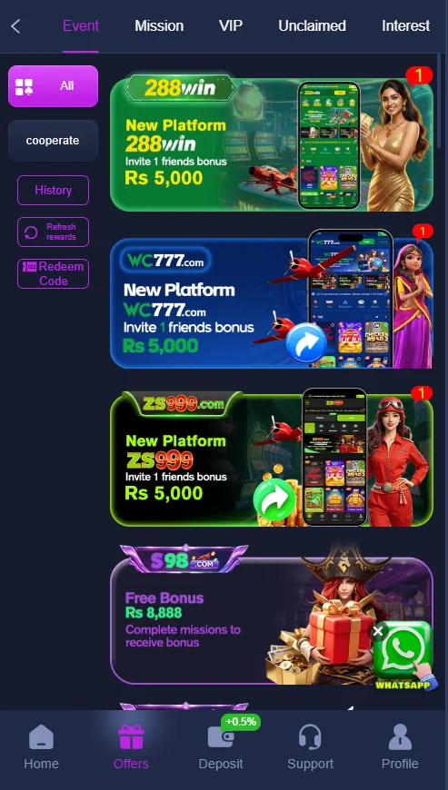 s98 game rewards and bonuses