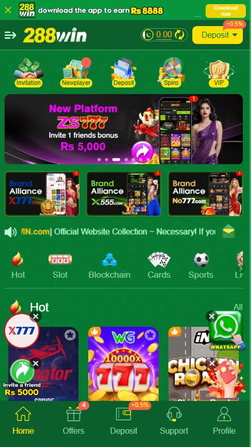 game categories in 288win game apk