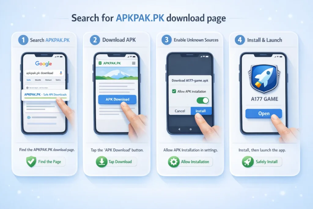 Android user installing 6E Game APK from trusted download source