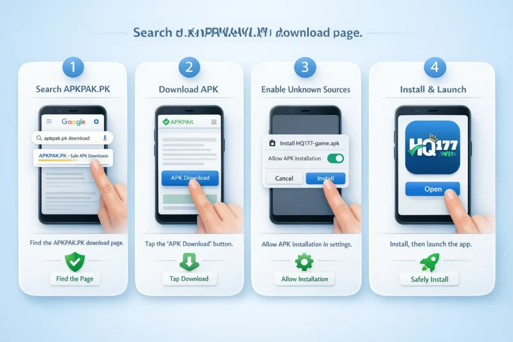 steps to download hq177 game