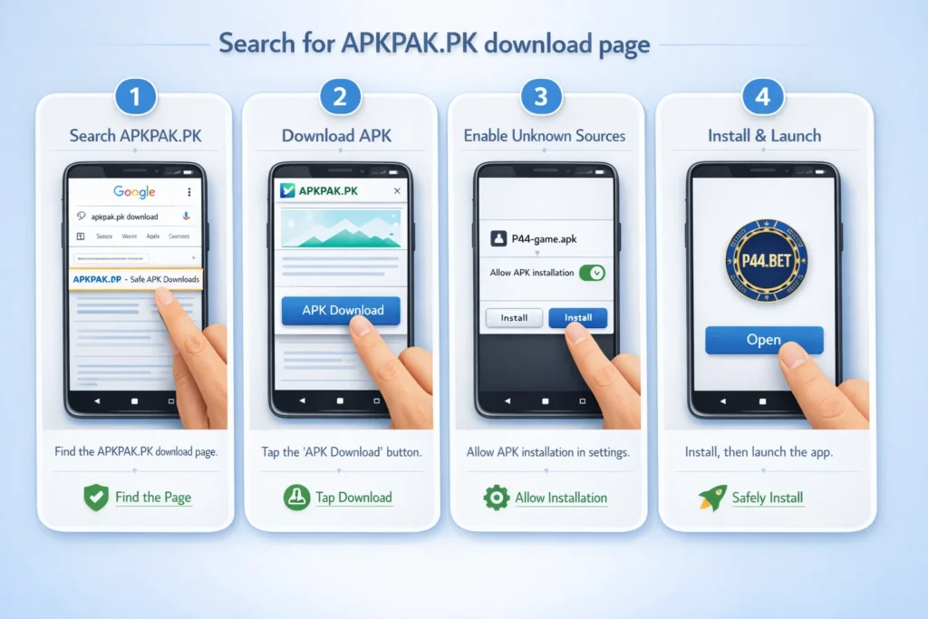 steps to download and install p44 game