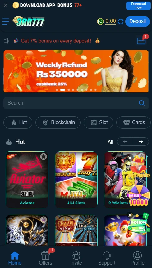 game interface of 3rr777 game