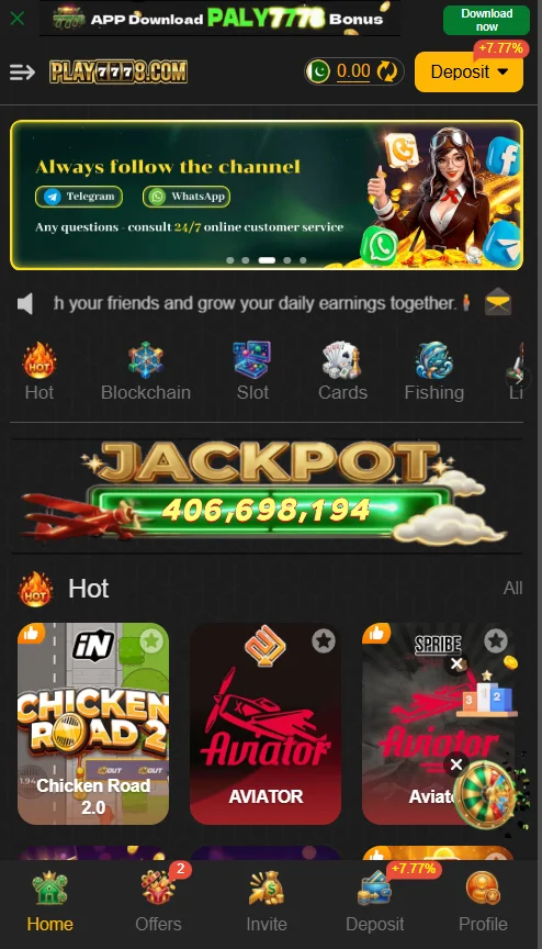 opening interface ofplay7778 game