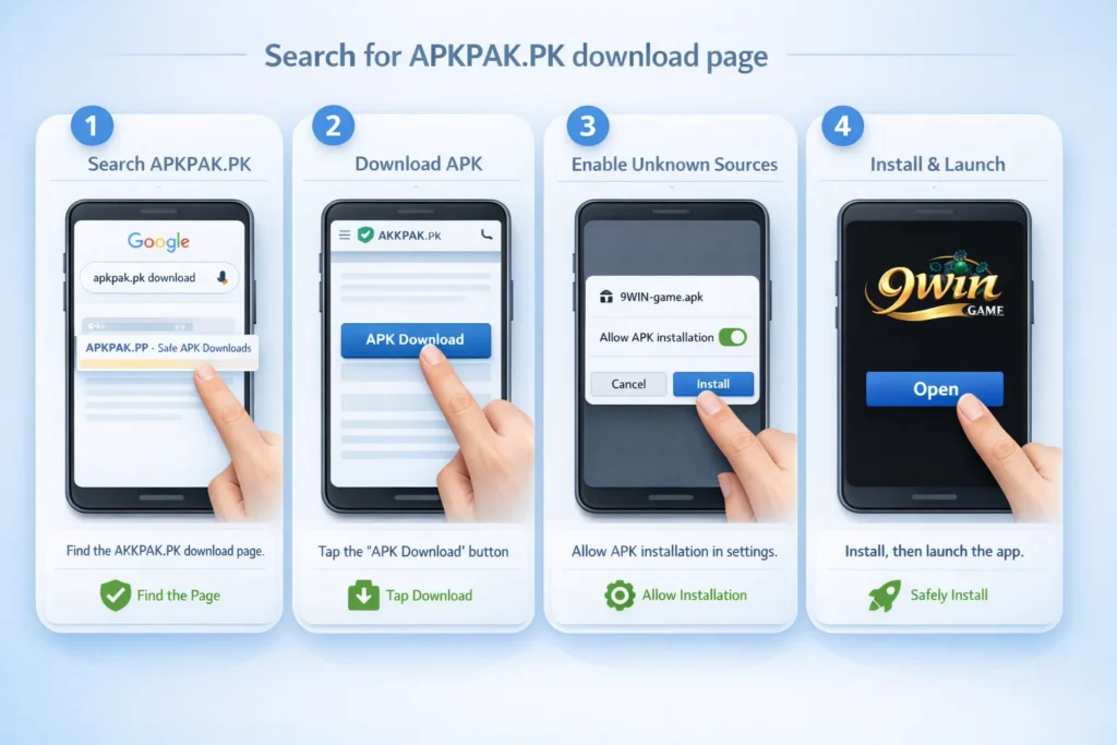 downloading steps of 9win game