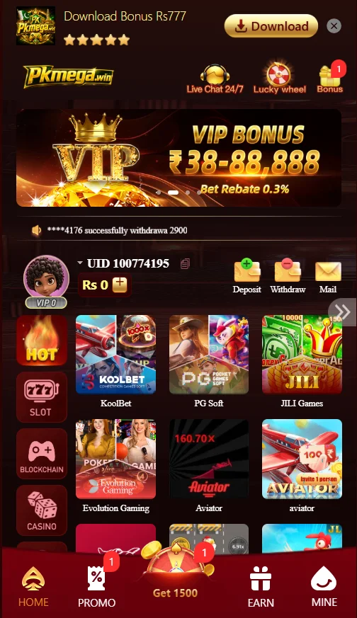 interface of pkmega game