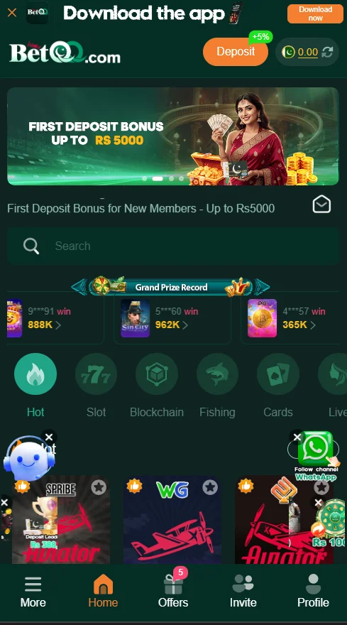starting dashboard of betqq game