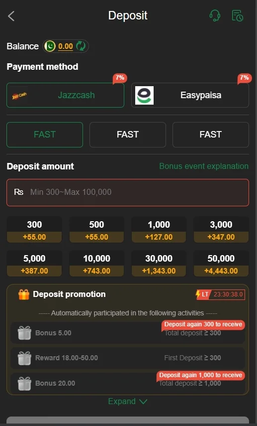 kc99 game deposit section
